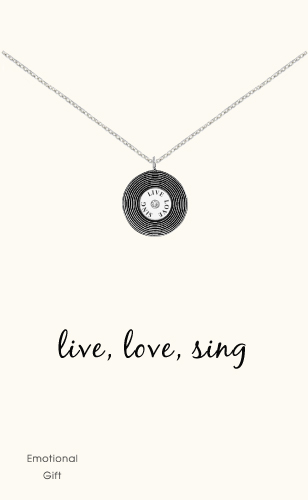 Sing live love silver pendant